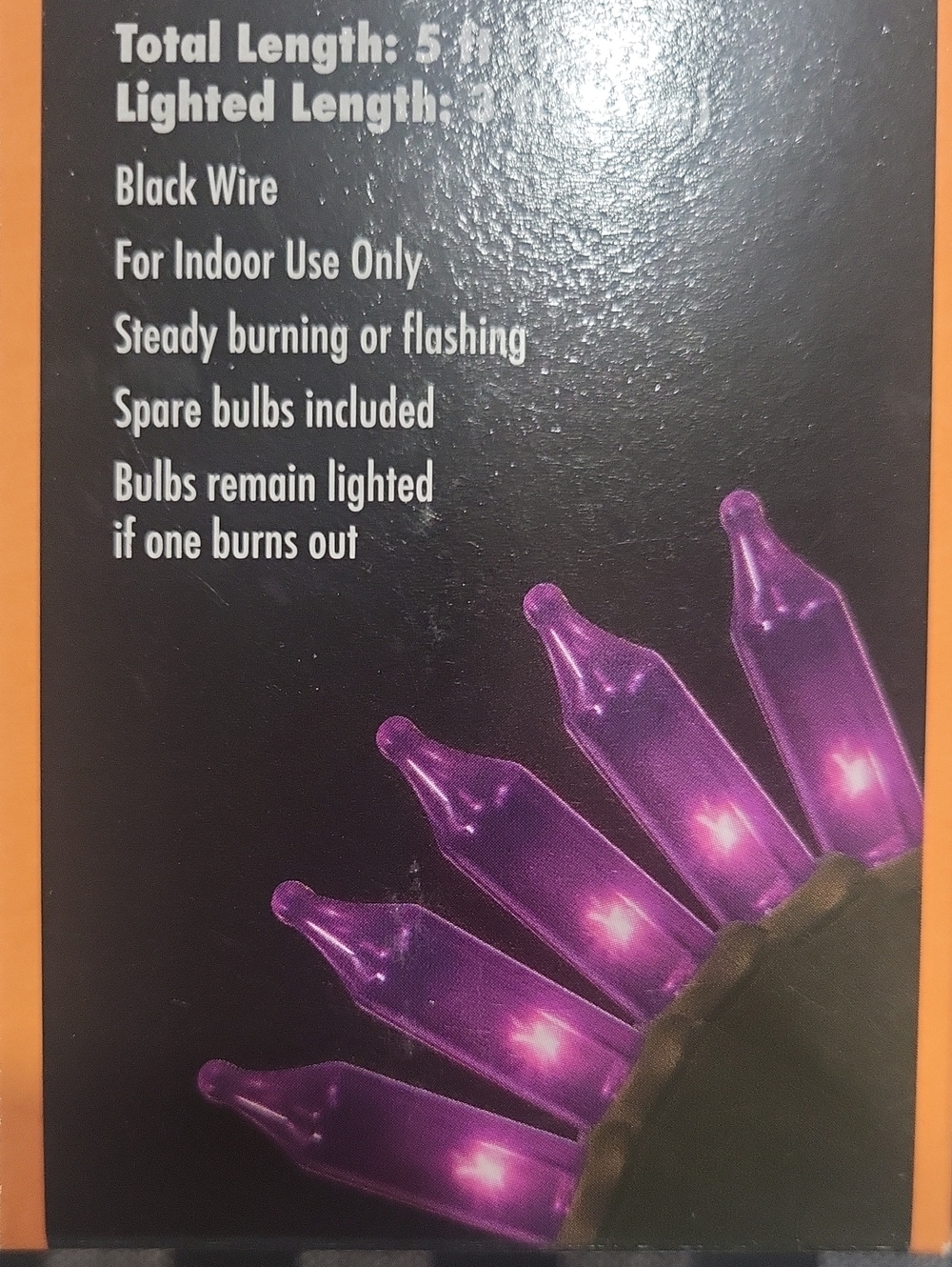 😈 Pretty Purple Mini Decorative Halloween String Lights 5 Feet - Set Of 2! - Picture 2 of 4